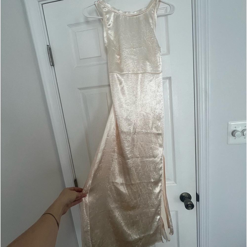 UO long white dress open back